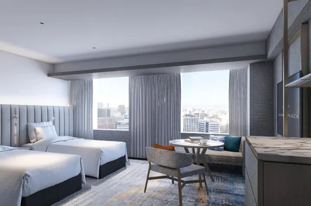 غرفة بريميوم بسريرين منفصلين مع دخول الصالة في طابق مرتفع، Ana Crowne Plaza Hotel Hiroshima 1/4