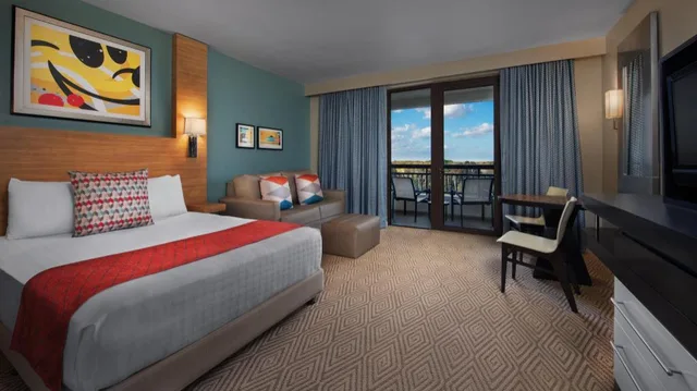 استوديو ديلوكس بسرير كوين بإطلالة على البحيرة مع أريكة، Bay Lake Tower at Disneys Contemporary Resort 1/6