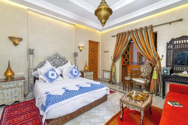غرفة جونيور بسرير كينج وسرير فردي، Riad Diamond of Marrakech 8/10