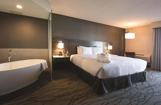غرفة بسرير مزدوج بإطلالة على المرسى، Doubletree by Hilton Hotel Racine Harbourwalk 1/2