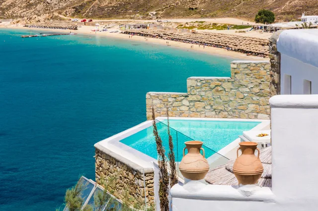 جناح ديلوكس مفرد بإطلالة على البحر بمسبح خاص، Smy Mykonos Suites Villas 1/4