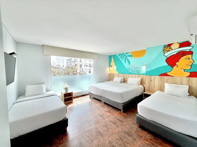 Standard, Quadruple, 2 Queen Beds, City View, Hotel Caribbean Cartagena 6/10