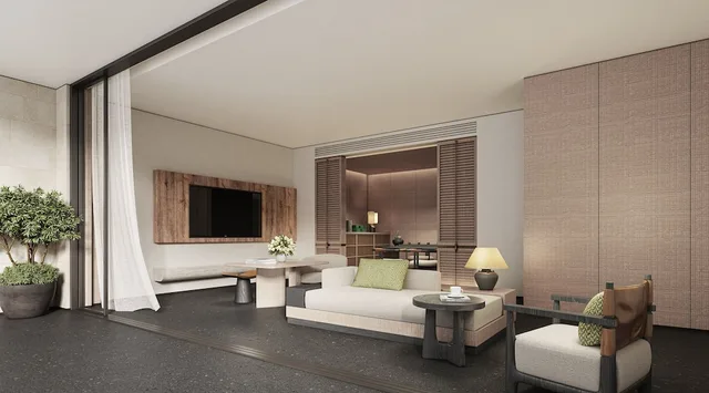جناح دوبلكس بسريرين منفصلين وسريرين كينج بـ3 غرف نوم، Holiday Inn Resort Ningbo Ninghai by IHG 7/10