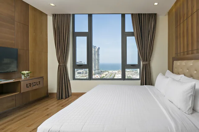 استوديو عائلي بسريرين كينج بإطلالة على البحر بشرفة، Nhu Minh Plaza Danang 1/10