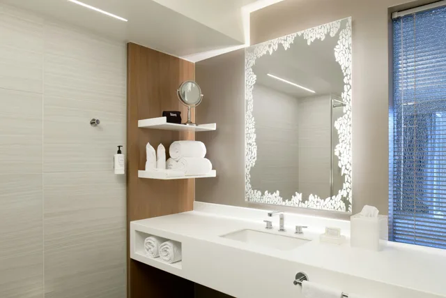 غرفة ديلوكس بسريرين كينج بإطلالة على المسبح، Hilton Washington DC National Mall The Wharf 2/4