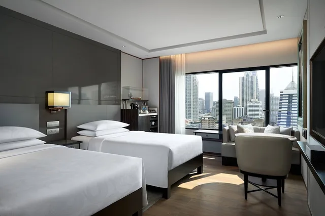 غرفة تنفيذية بسريرين منفصلين بإطلالة على المدينة، Jw Marriott Bangkok 1/3
