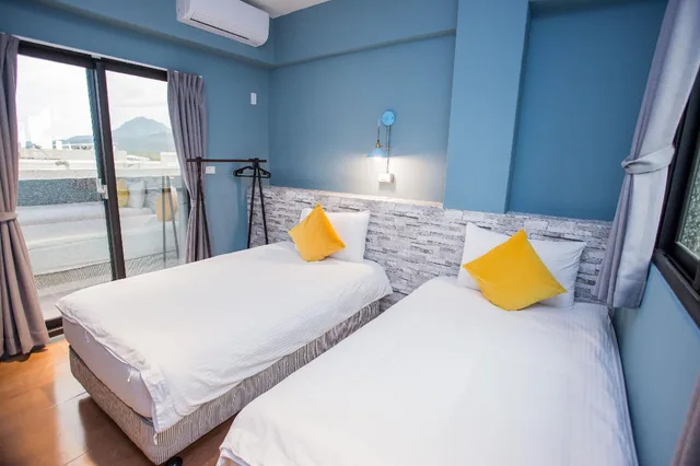غرفة قياسية بسريرين منفصلين بشرفة، Taitung Sun Forest BnB 1/2