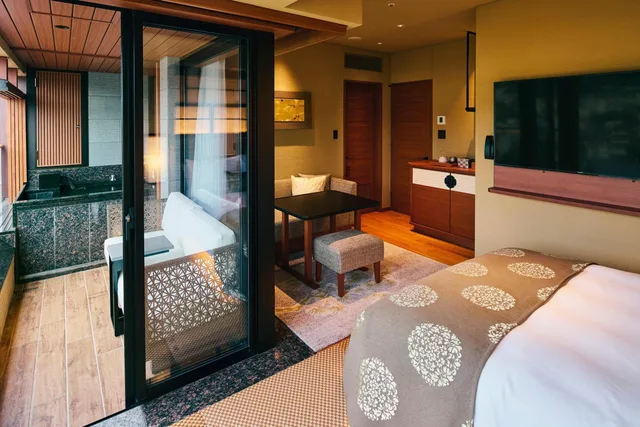 غرفة بريميوم بسرير مزدوج في الطابق العلوي، Soraniwa Terrace Kyoto Bettei 2/7