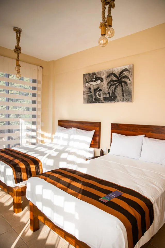 غرفة بسريرين مزدوجين، Hotel Santa Cruz Punta Zicatela 2/5