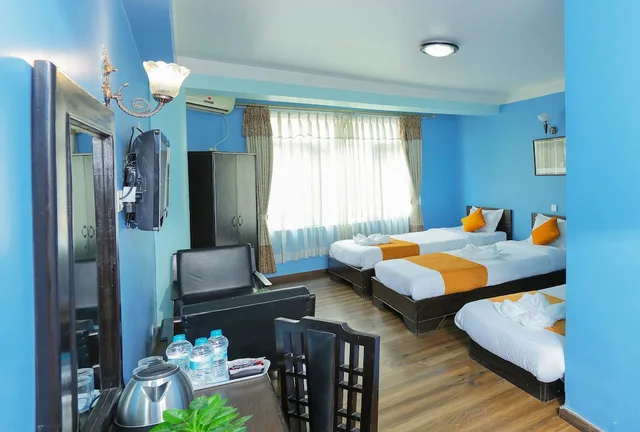 غرفة عائلية بسرير مزدوج وسرير فردي، Hotel Access Nepal 8/10