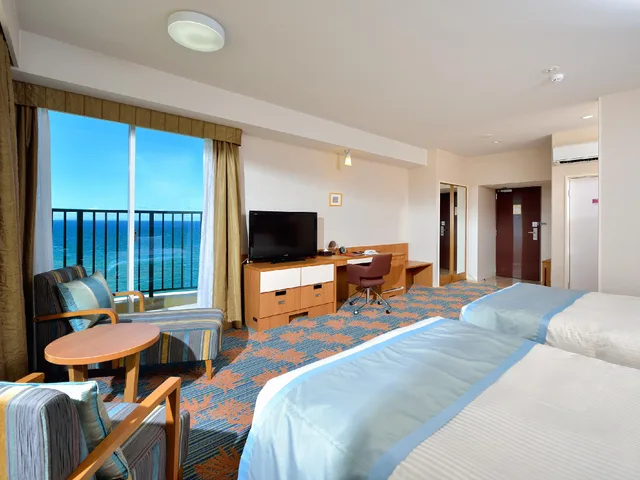 غرفة بريميير بريميوم بسريرين منفصلين بإطلالة على البحر في المبنى الرئيسي، Vessel Hotel Campana Okinawa 1/1