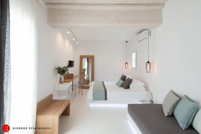 غرفة ديلوكس بسريرين منفصلين مع أريكة، A Hotel Mykonos 5/7