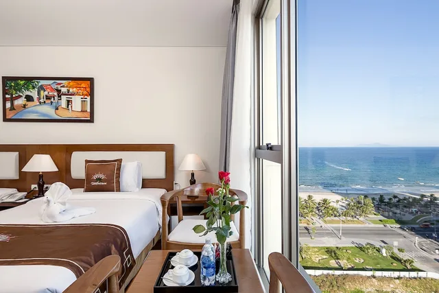 غرفة سوبيريور بسريرين منفصلين بإطلالة جزئية على البحر، Tamarind Hotel Da Nang 10/10