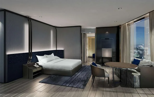 غرفة بريميوم ركنية بسرير كينج بإطلالة على النهر، Hilton Saigon 1/4