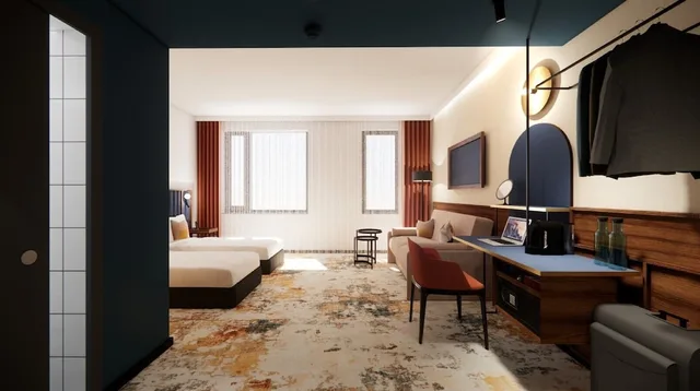 غرفة بريميوم بسريرين منفصلين مع أريكة، D8 Hotel 4/6