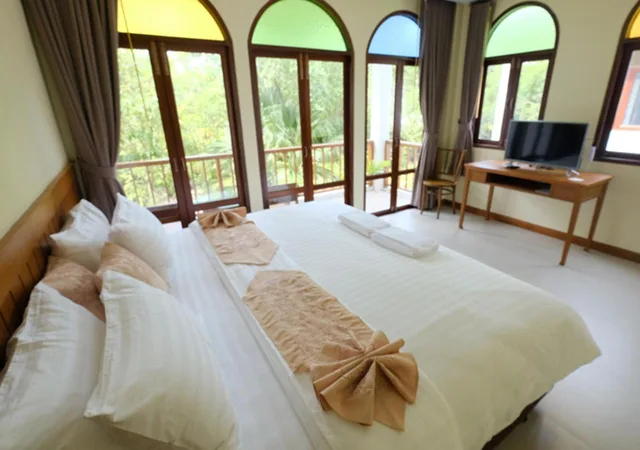 غرفة ديلوكس بسرير مزدوج أو سريرين منفصلين بإطلالة على الحديقة، Baan Imm Sook Resort 3/9