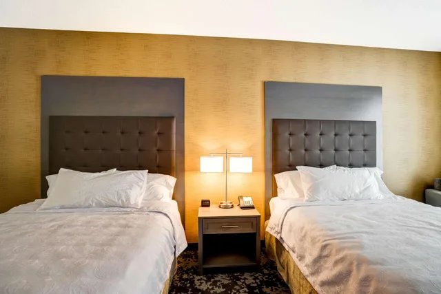 جناح بسريرين كوين بغرفة نوم واحدة مع أريكة، HOMEWOOD SUITES BY HILTON CHRISTIANSBURG 2/5
