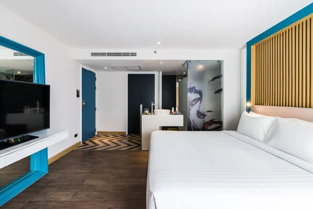 غرفة بسرير مزدوج أو سريرين منفصلين بإطلالة على المسبح، Citrus Grande Hotel Pattaya By Compass Hospitality 1/1