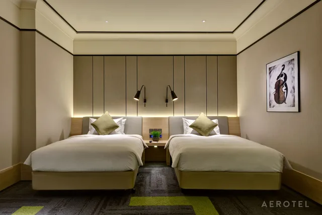 غرفة قياسية بسريرين منفصلين، Aerotel Singapore Transit Hotel Terminal 1 1/3
