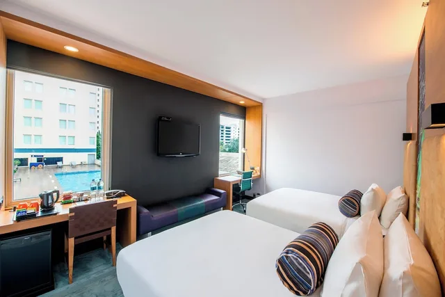 room, 2 queen beds, pool view, Aloft Bengaluru Whitefield 2/3