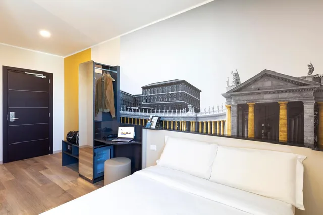 غرفة بسرير كوين، B&B Hotel Roma Fiumicino Aeroporto Fiera 1 4/10