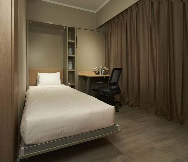 غرفة بسرير كينج وسرير فردي بغرفتي نوم، Great World Serviced Apartments 7/10
