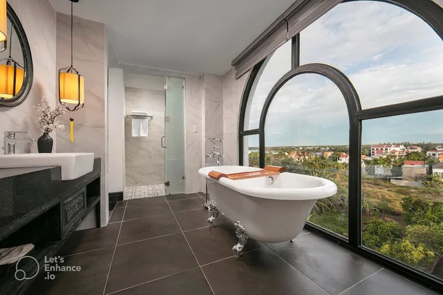 غرفة تنفيذية بسرير كينج بإطلالة على النهر، Shining Riverside Hoi An Boutique and Spa 3/3