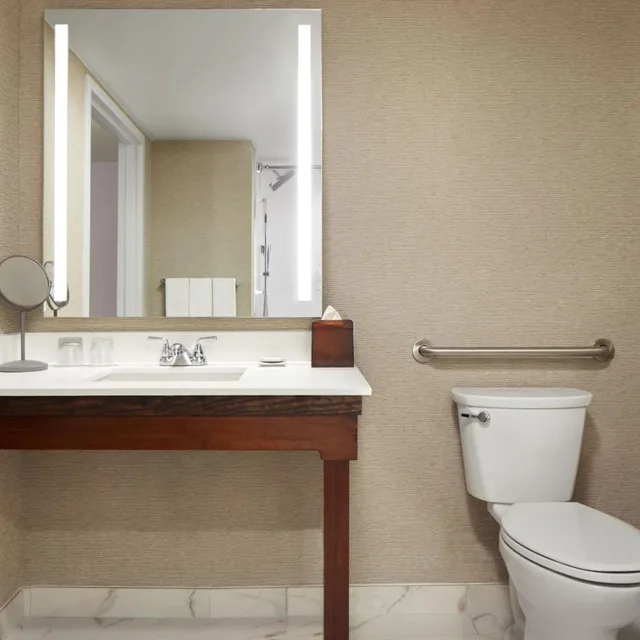 غرفة بسرير كينج مع دخول الصالة في المبنى الرئيسي لذوي الإعاقة، Philadelphia Marriott Downtown 2/4