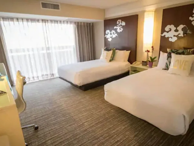 Standard, 2 Double Beds, Atrium Hotel at Orange County Airport 3/4