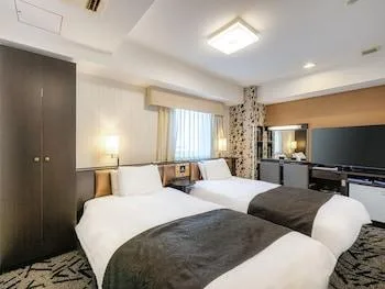 غرفة بسريرين منفصلين بغرفتي نوم للمدخنين، Apa Villa Hotel Tsubamesanjo-Ekimae 1/2