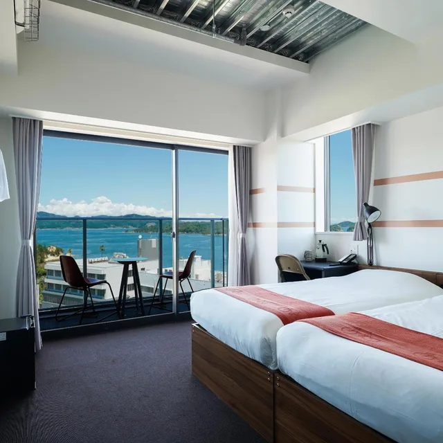 غرفة سوبيريور بسريرين منفصلين بإطلالة على البحر، SETOUCHI KEIRIN HOTEL 10 by Onko Chishin 1/2