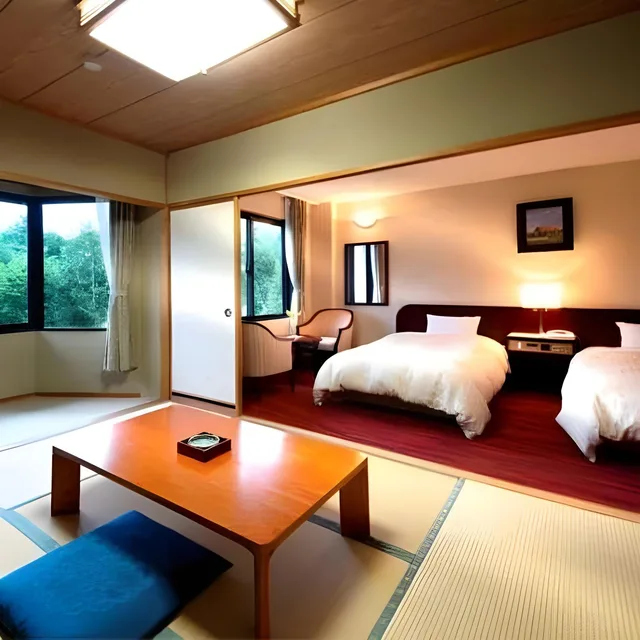 غرفة يابانية غربية بحوض استحمام، Hotaka View Hotel 1/1