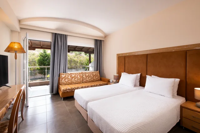 غرفة بسرير مزدوج أو سريرين منفصلين بإطلالة على المسبح، Alexandros Palace Hotel and Suites 1/6