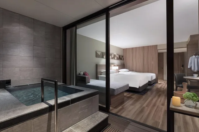 غرفة ديلوكس بسريرين منفصلين بإطلالة على الحديقة، Izu Marriott Hotel Shuzenji 3/3
