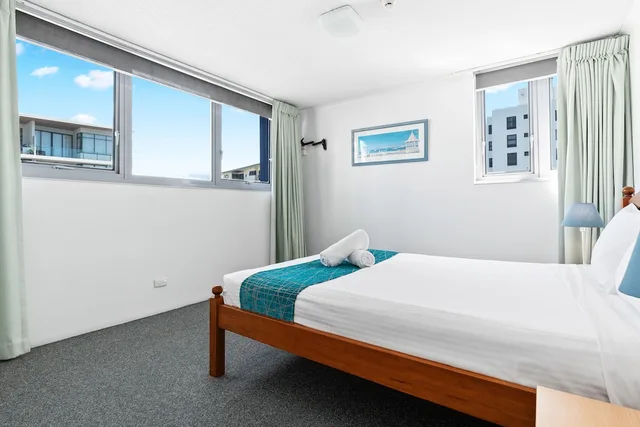 شقة بسرير كوين بإطلالة على البحر بغرفة نوم واحدة، Northwind Holiday Apartments Mooloolaba 3/10