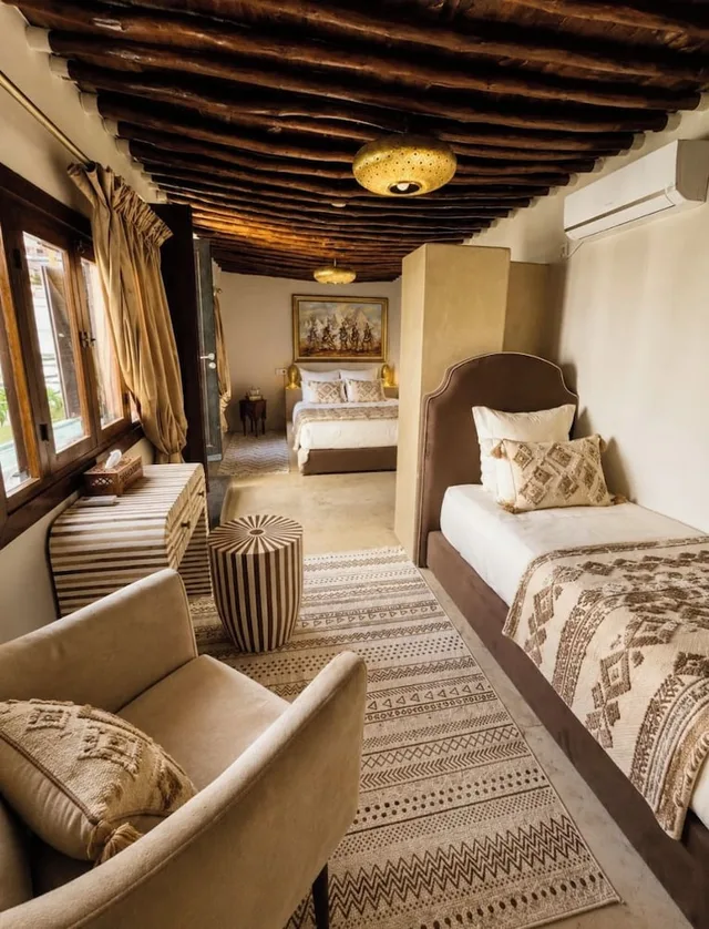 غرفة قياسية بسرير كوين وسرير فردي، Riad El Maâti 4/4