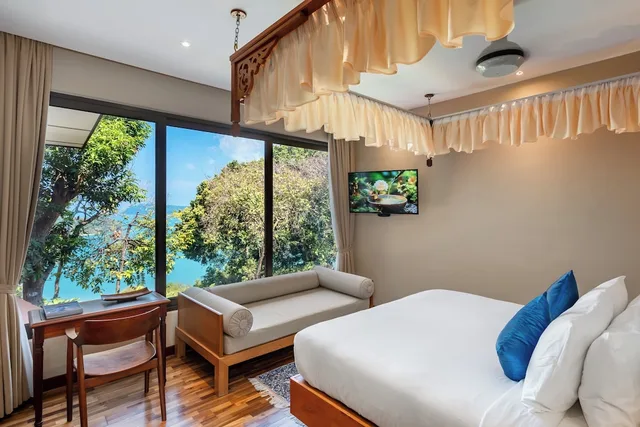 فيلا فاخرة بسريرين منفصلين وسريرين كينج بإطلالة على البحر بغرفتي نوم بمسبح خاص، Ambong Pool Villas 2/5