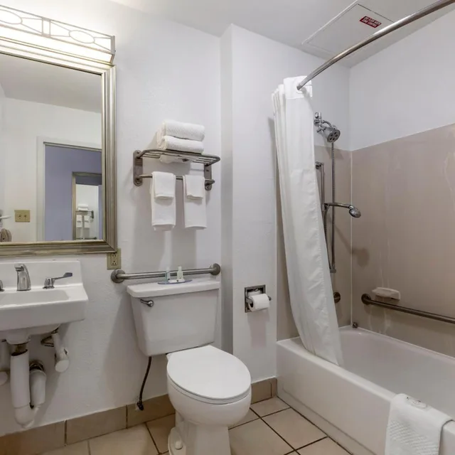غرفة بسرير كينج بحوض استحمام لذوي الإعاقة، Quality Inn Fayetteville near Fort Bragg 5/5