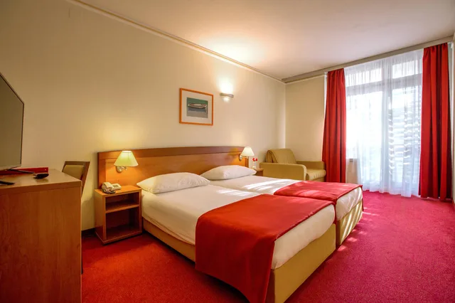 غرفة بسرير مزدوج أو سريرين منفصلين بإطلالة على البحر بشرفة، Amadria Park Beach Hotel Niko 1/5