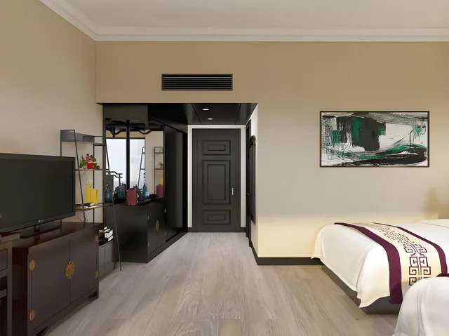 غرفة بسريرين منفصلين بإطلالة على المدينة، Yindo (Grand Jasper) Hotel 3/3