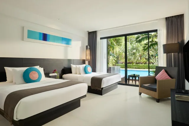 غرفة بسريرين منفصلين بإطلالة على المسبح، The Chill Resort and Spa Koh Chang 1/3