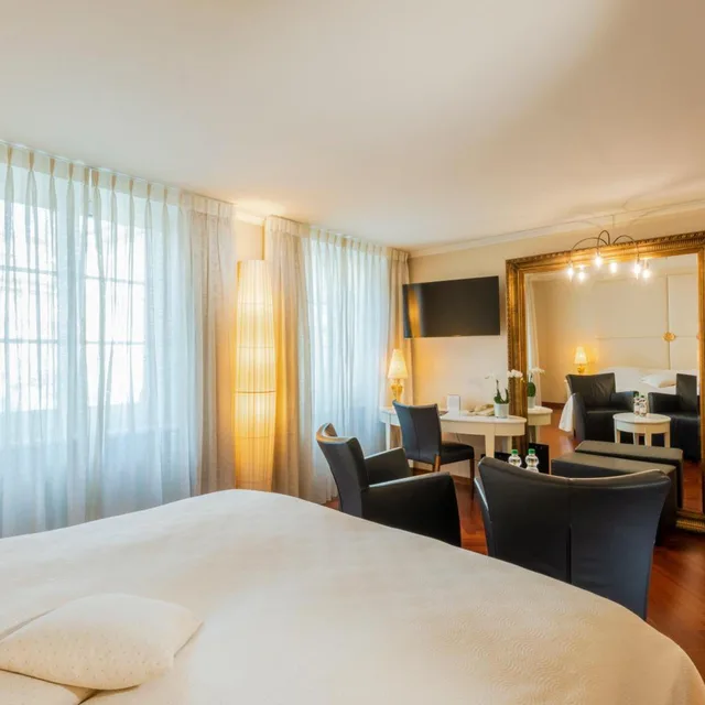 غرفة سوبيريور بسرير كينج بإطلالة على النهر، Hotel des Balances 3/7