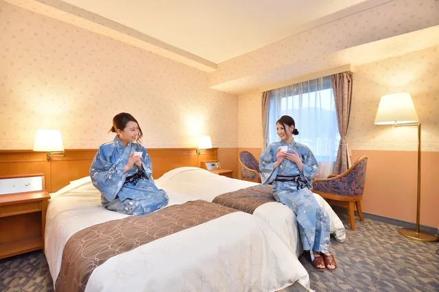 غرفة بسريرين منفصلين، Hotel Seawave Beppu 3/6