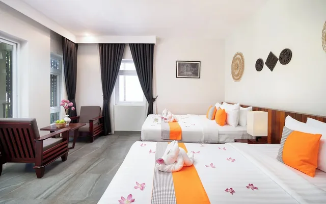 غرفة ديلوكس عائلية بسرير كوين بشرفة، Indra Angkor Residence 4/10