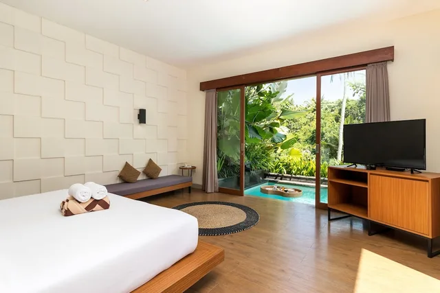 فيلا بسرير كينج بإطلالة على الحديقة بغرفة نوم واحدة بمسبح خاص، Annupuri Villas Bali 1/4