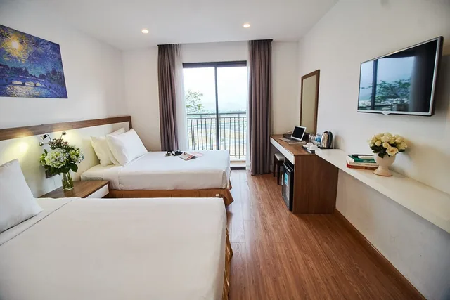 غرفة ديلوكس بسريرين منفصلين بإطلالة على الجبل بشرفة، An Vista Hotel 5/10