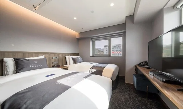 غرفة اقتصادية بسريرين منفصلين، Layers Hotel Hadan 3/5