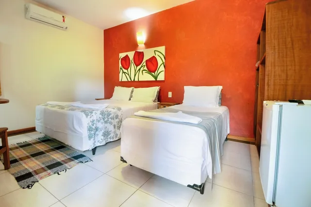 غرفة سوبيريور بسرير كوين وسرير فردي، Velinn Pousada Catamara Brasil 10/10
