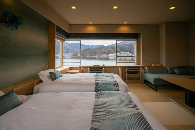 غرفة ركنية بسريرين منفصلين، Fuji Lake Hotel 3/6