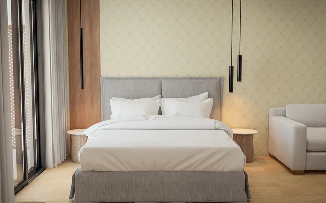 جناح جونيور بسرير كوين بإطلالة على المسبح مع أريكة، Nikon Boutique Hotel 3/7